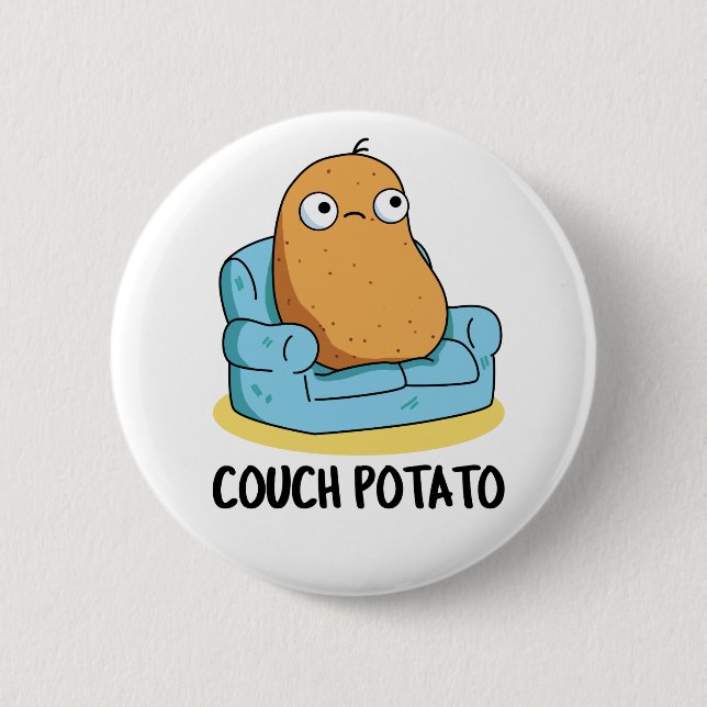Couch Potato Funny Potato Pun Knapp (Framsida)