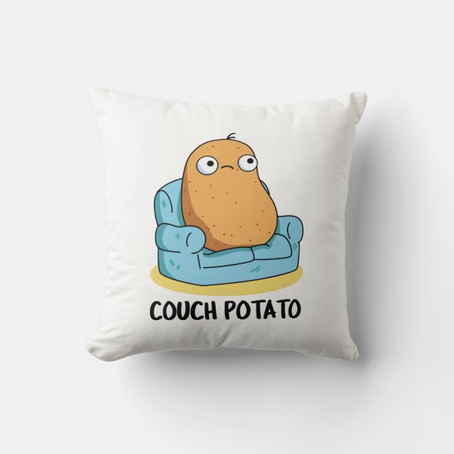 Couch Potato Funny Potato Pun Kudde (Framsida)