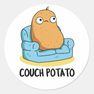 Couch Potato Funny Potato Pun Runt Klistermärke