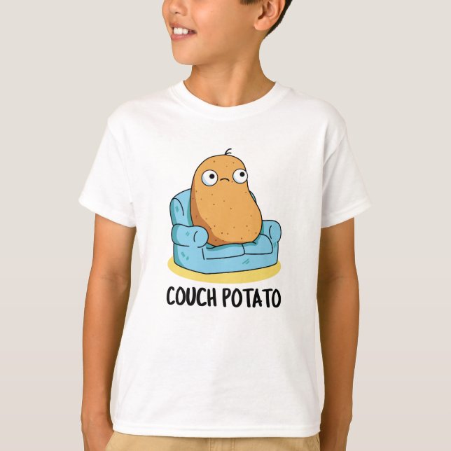 Couch Potato Funny Potato Pun T Shirt (Framsida)