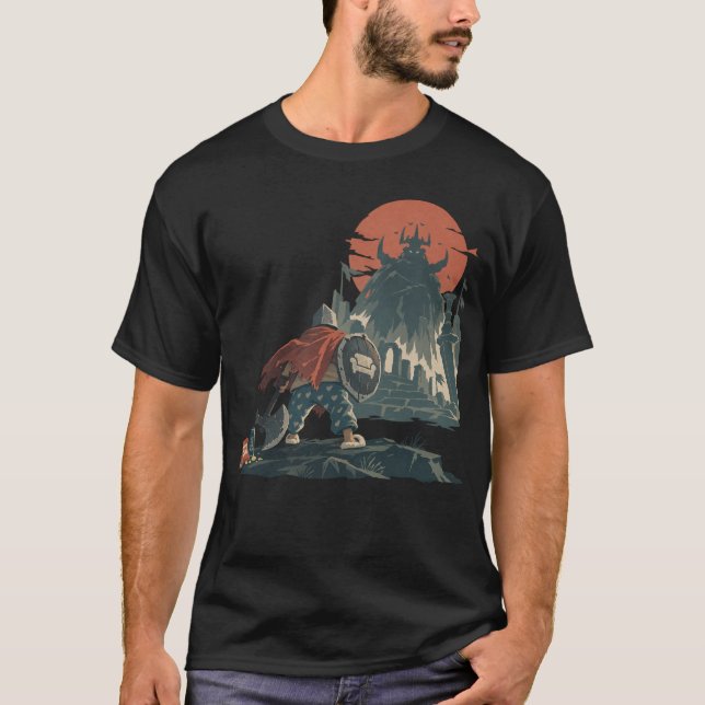 Couch Potato Knight vs Ansvar Snygg Spel T Shirt (Framsida)