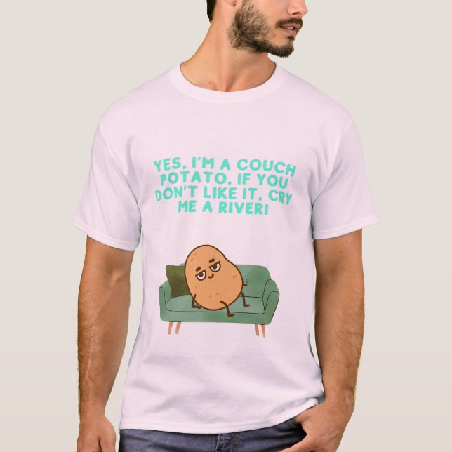 COUCH POTATO T-Shirt - FUNNY Couch Potato (Framsida)