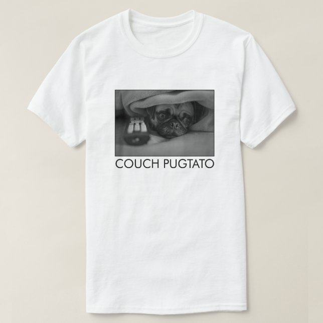 COUCH PUGTATO COUCH POTATO PUG T-SHIRT (Design framsida)