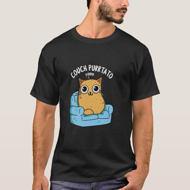 Couch Purr-tato Funny Potato Pun T Shirt (Framsida)