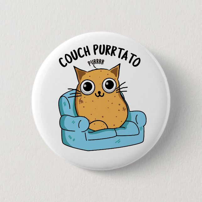 Couch Purrtato Funny Potato Pun Knapp (Framsida)