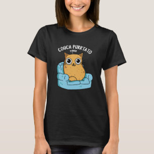 Couch Purrtato Funny Potato Pun Mörk BG T Shirt