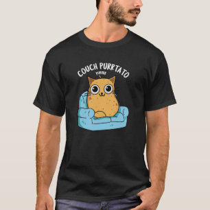 Couch Purrtato Funny Potato Pun Mörk BG T Shirt