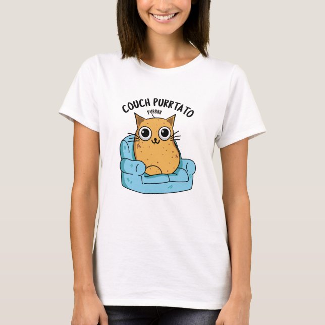 Couch Purrtato Funny Potato Pun T Shirt (Framsida)