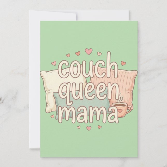 Couch Queen Mama Söt Mysig Mamma Estetisk Design | Inbjudningar (Framsida)