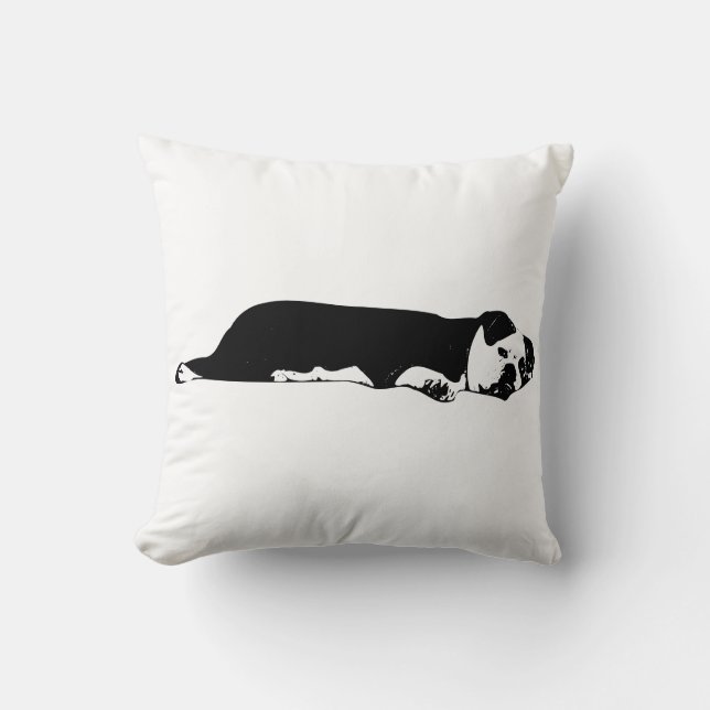 Couch Sprawl Bulldog Kudde (Framsida)
