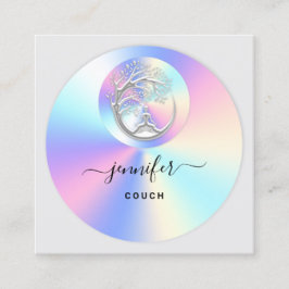 Couch Therapist Photo Holograph QR Logotyp Yoga Fyrkantigt Visitkort
