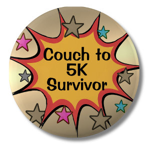 Couch till 5K överlevnadsklistermärke för löpning Knapp