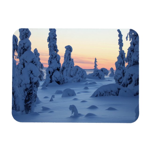 Couché de soleil en Laponie Magnet (Horisontell)