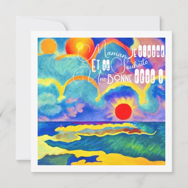 coucher de soleil - Bonne fête Maman Kort (Framsida)