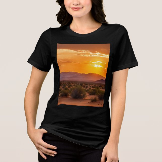 Coucher de Soleil dans le Désert - Bella+Canvas Wo T Shirt (Framsida)