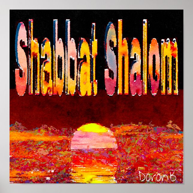 Coucher de soleil shabbat shalom poster (Framsidan)