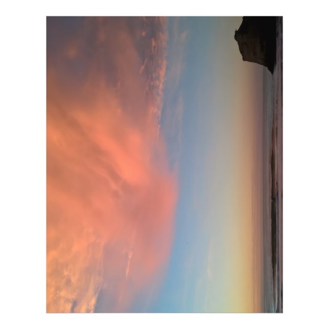 Coucher de soleil sur la plage de Biarritz Fototryck (Framsidan)
