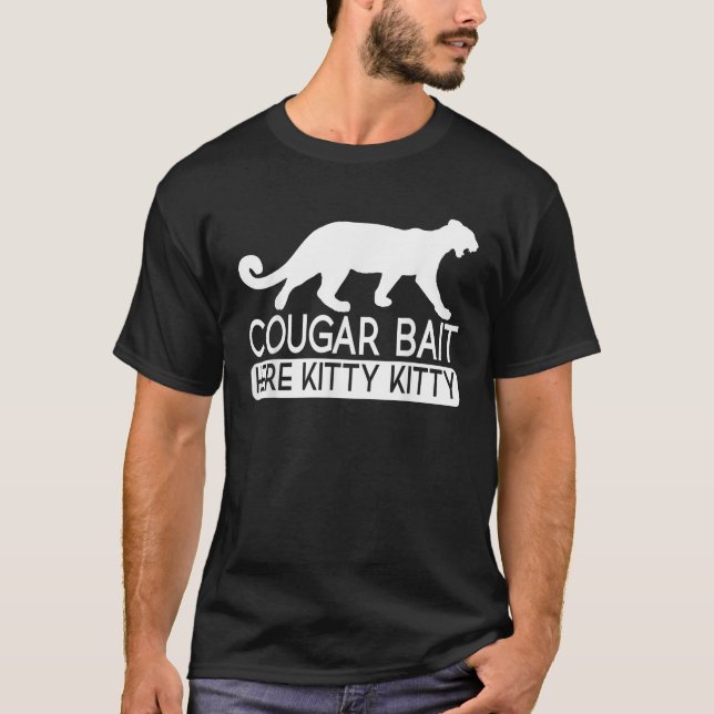 Cougar Bait Funny Manar Cougar T Shirt (Framsida)