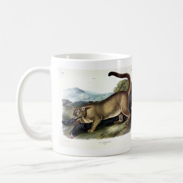 Cougar eller Puma, Panther, Mountain Lejon, Catamo Kaffemugg (Vänster)