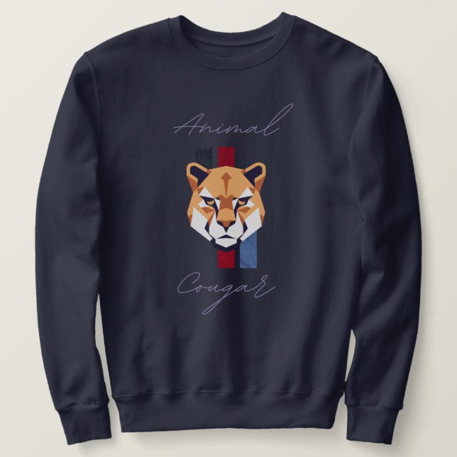 cougar head lång ärmad tröja (Design framsida)