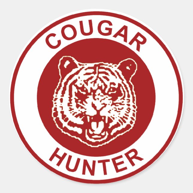 Cougar Hunter Runt Klistermärke (Framsida)