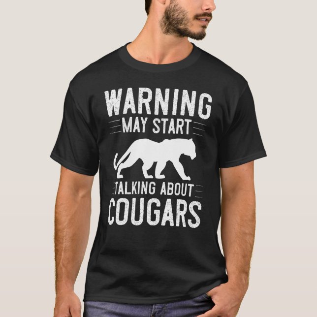 Cougar Mountain Lion Animal Cat Head  Cute Wildcat T Shirt (Framsida)