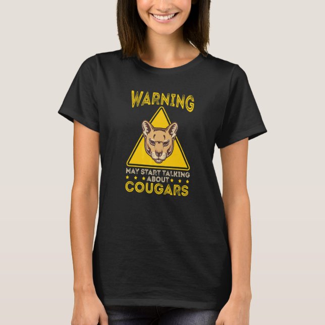 Cougar Mountain Lion Animal Cat Head Cute Wildcat  T Shirt (Framsida)