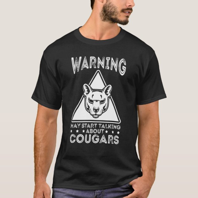 Cougar Mountain Lion Animal Cat Head  Cute Wildcat T Shirt (Framsida)