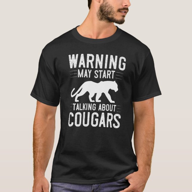 Cougar Mountain Lion Animal Cat Head Cute Wildcat  T Shirt (Framsida)