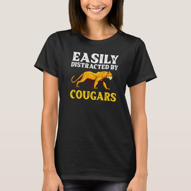 Cougar Mountain Lion Animal Cat Head Cute Wildcat  T Shirt (Framsida)