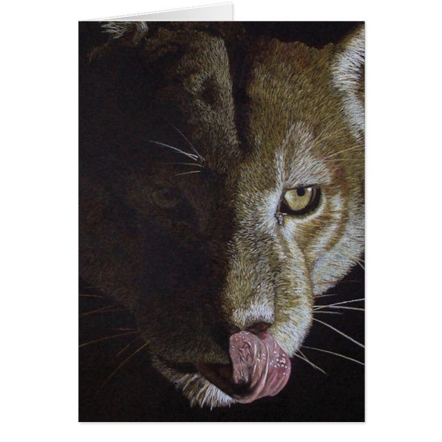 Cougar Night Hälsningskort (Framsidan)