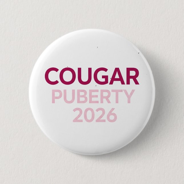 Cougar Pubertet 2026 Retro Klimakterie Humor Rolig Knapp (Framsida)