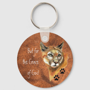 Cougar Puma Mountain Lejon "Men för Grace of" Nyckelring