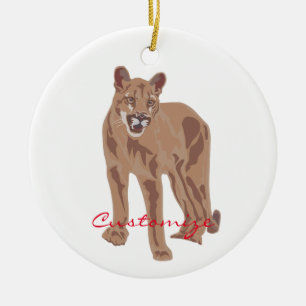 Cougar Puma Mountain Lejonare Thunder_Cove Julgransprydnad Keramik