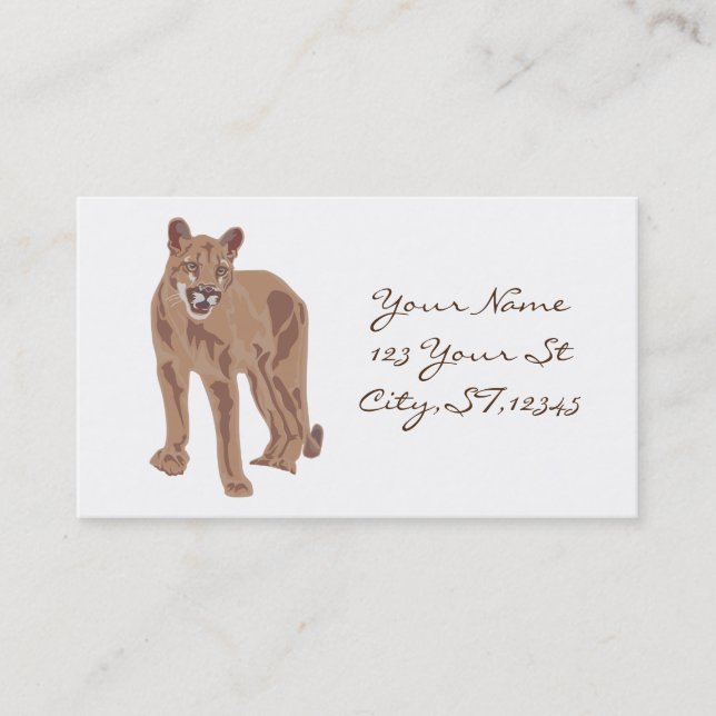 Cougar Puma Mountain Lejonare Thunder_Cove Visitkort (Framsida)