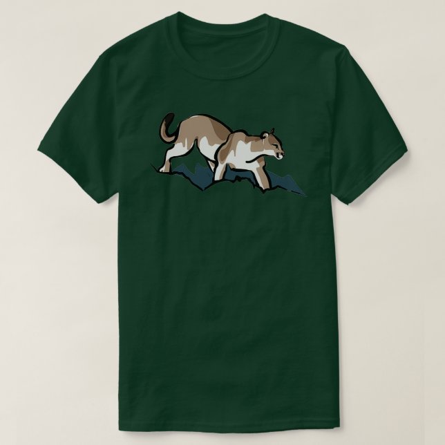 Cougar Puma Mountain Lion Panther  T Shirt (Design framsida)