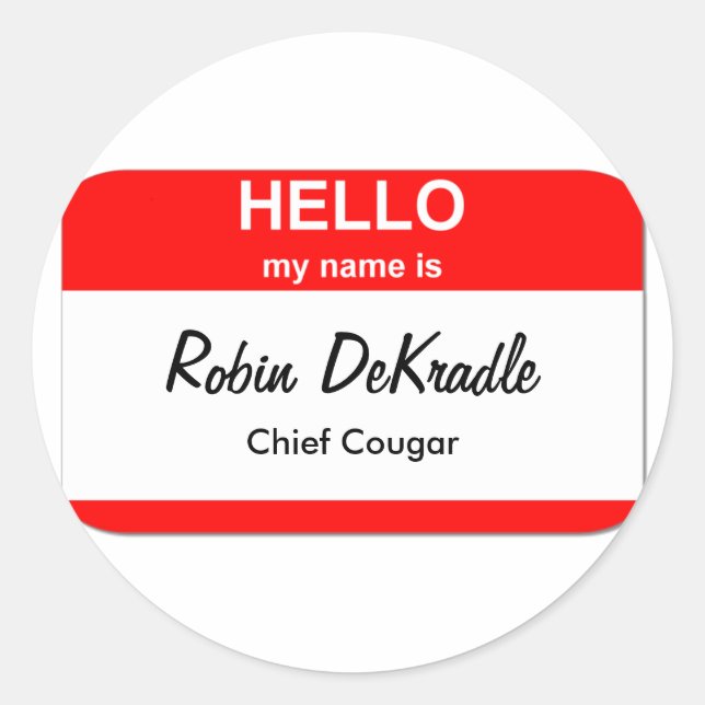 Cougar Woman Runt Klistermärke (Framsida)