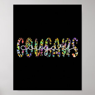 Cougars School Sportfantast Team Spirit Mascot Gif Poster