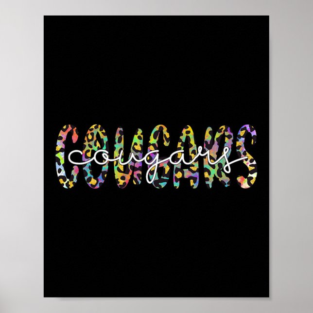 Cougars School Sportfantast Team Spirit Mascot Gif Poster (Framsidan)