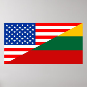 coun för United States Amerika lithuania halv Poster