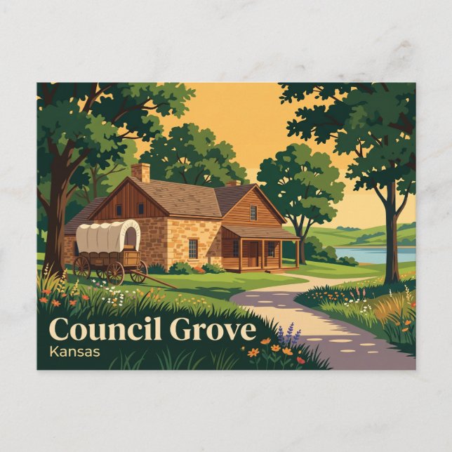 Council Grove, Kansas Kansas Vykort (Framsida)
