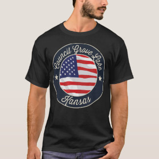 Council Grove Lake - Patriotiska Kansas Souvenir T Shirt