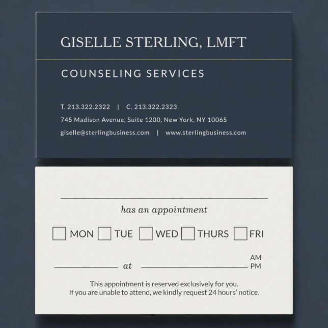 Counseling Services Office Appointment Reminder Tidsbeställning Kort (Skapare uppladdad)
