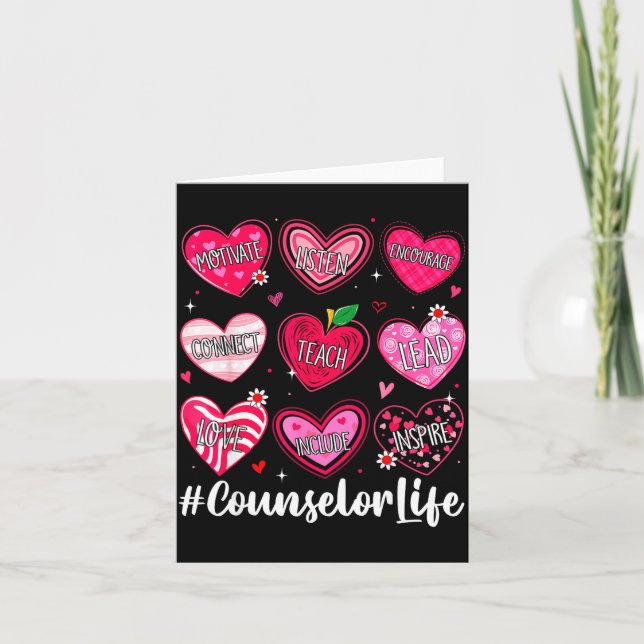 Counselor Life School Counseling Hearts School Val Kort (Framsida)