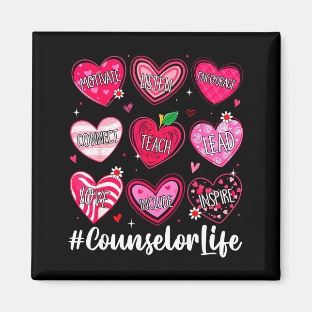 Counselor Life School Counseling Hearts School Val Magnet (Framsidan)