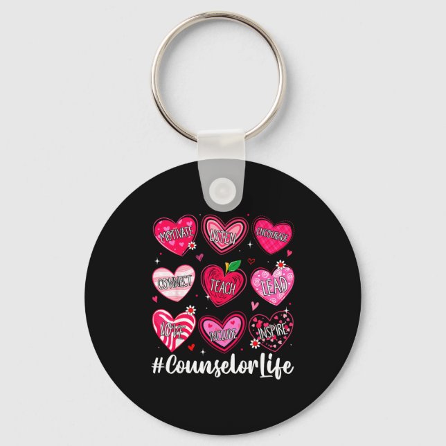 Counselor Life School Counseling Hearts School Val Nyckelring (Framsida)
