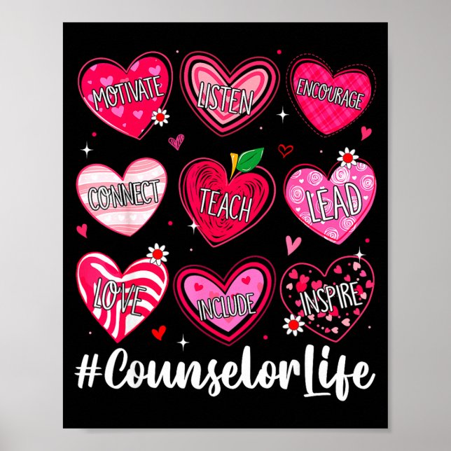 Counselor Life School Counseling Hearts School Val Poster (Framsidan)