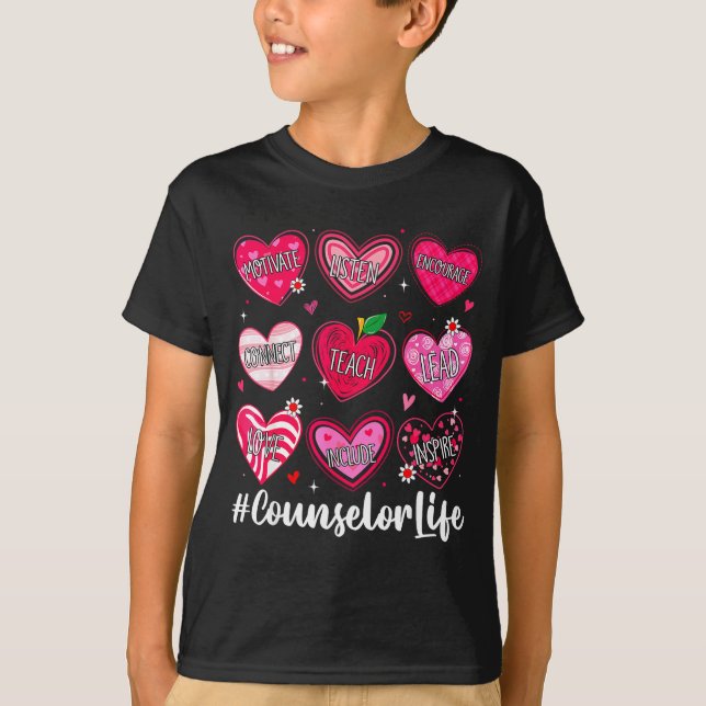 Counselor Life School Counseling Hearts School Val T Shirt (Framsida)
