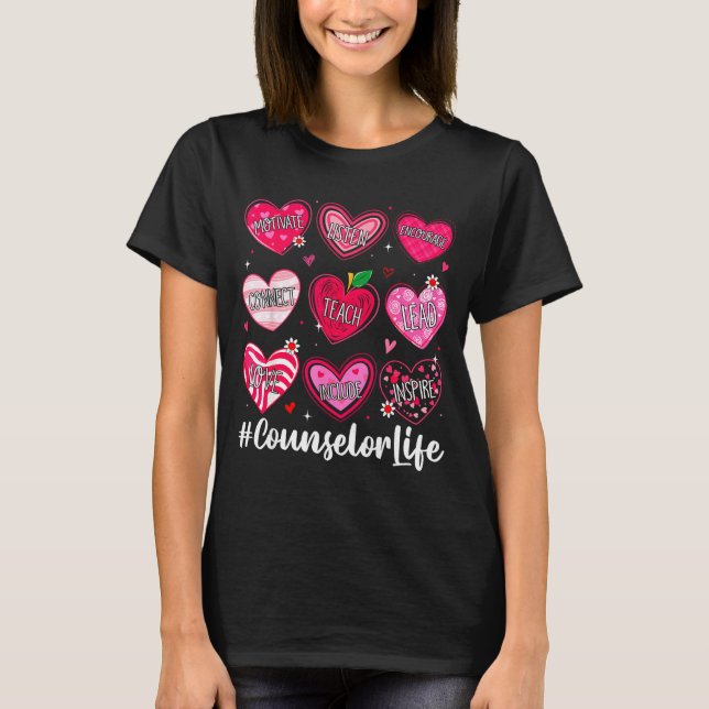 Counselor Life School Counseling Hearts School Val T Shirt (Framsida)