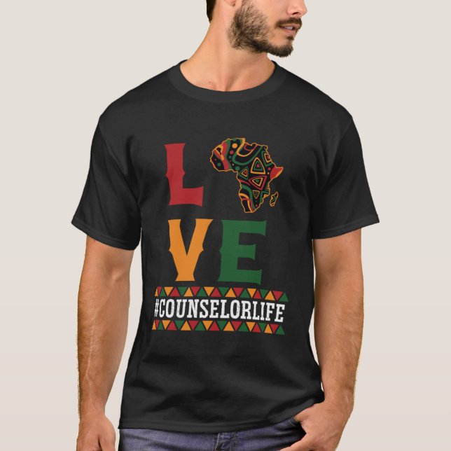 Counselor Love Map African American Black History  T Shirt (Framsida)